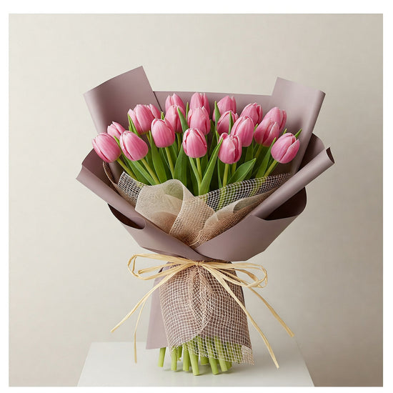 Blush Grace: Soft Pink Tulip Wrap